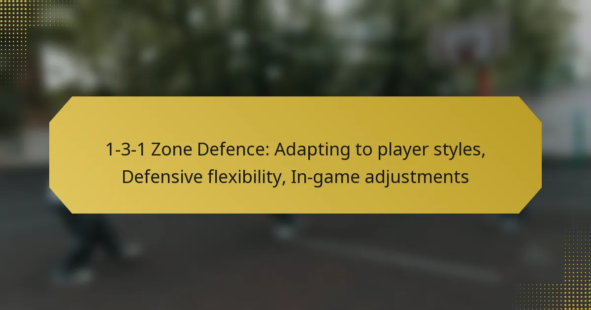 1-3-1 Zone Defence: Adapting to player styles, Defensive flexibility, In-game adjustments