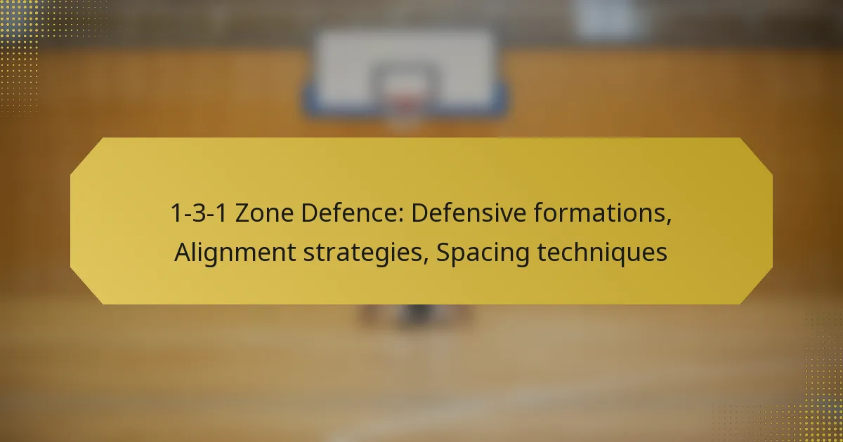 1-3-1 Zone Defence: Defensive formations, Alignment strategies, Spacing techniques