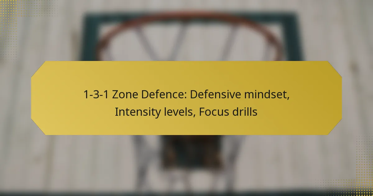 1-3-1 Zone Defence: Defensive mindset, Intensity levels, Focus drills