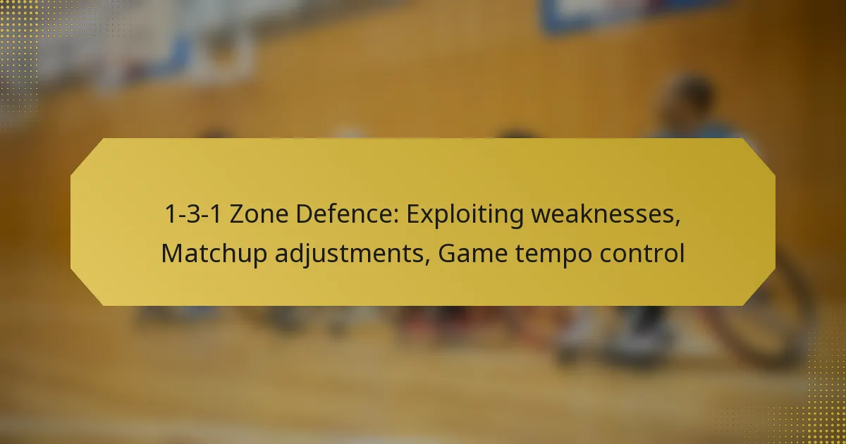 1-3-1 Zone Defence: Exploiting weaknesses, Matchup adjustments, Game tempo control