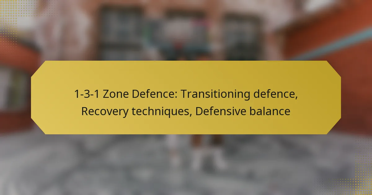 1-3-1 Zone Defence: Transitioning defence, Recovery techniques, Defensive balance
