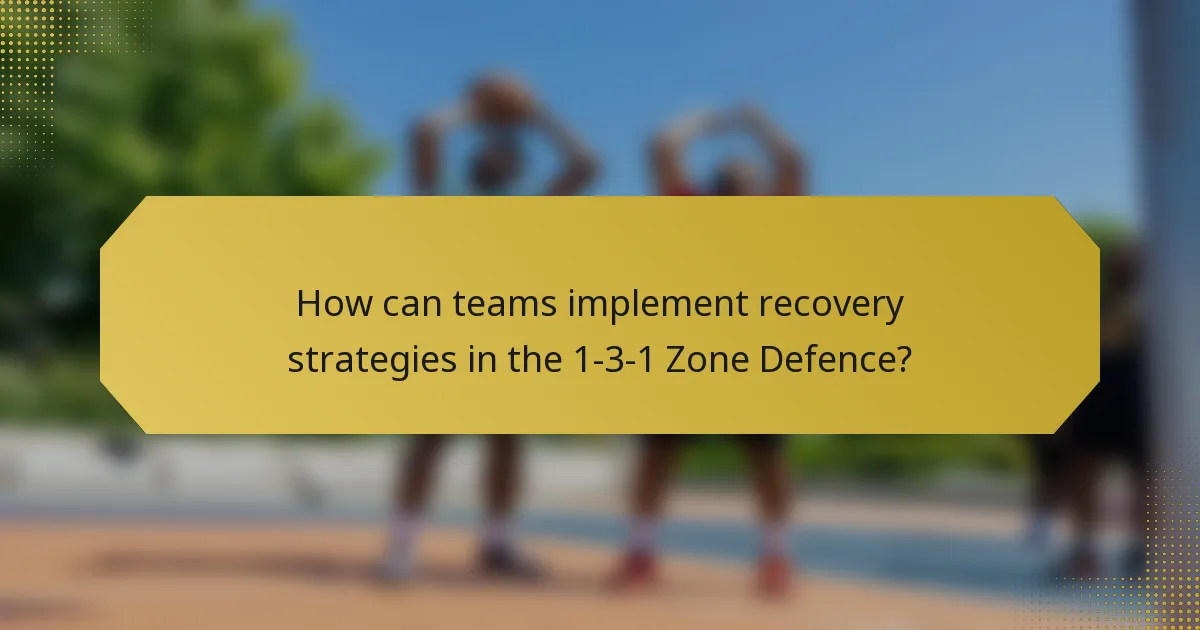 How can teams implement recovery strategies in the 1-3-1 Zone Defence?