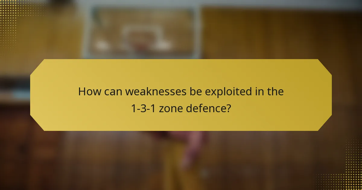 How can weaknesses be exploited in the 1-3-1 zone defence?