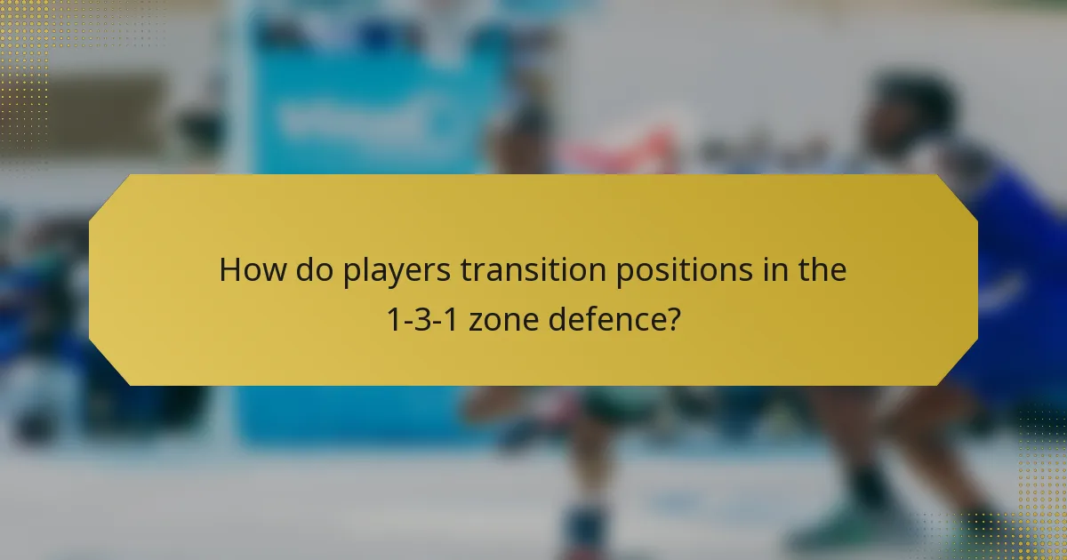 How do players transition positions in the 1-3-1 zone defence?