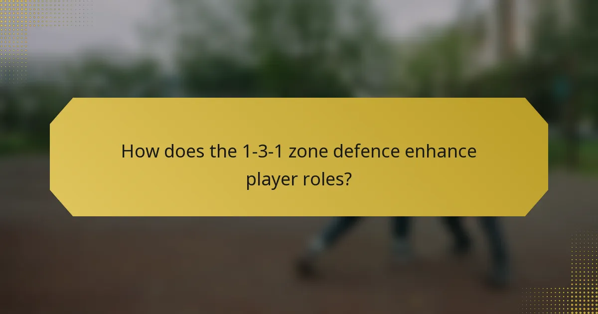 How does the 1-3-1 zone defence enhance player roles?
