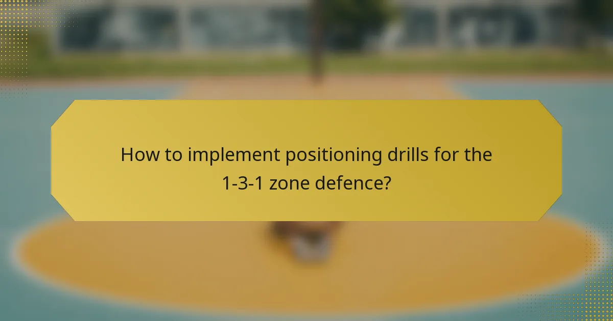 How to implement positioning drills for the 1-3-1 zone defence?
