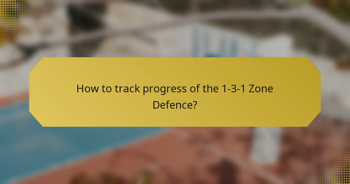 How to track progress of the 1-3-1 Zone Defence?