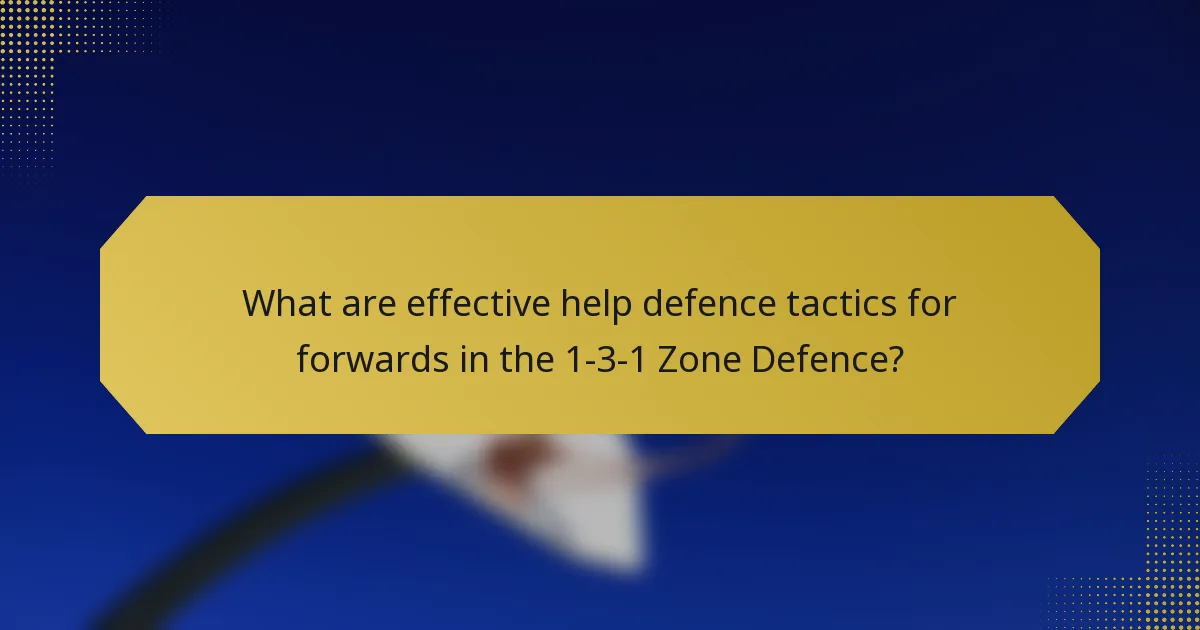What are effective help defence tactics for forwards in the 1-3-1 Zone Defence?