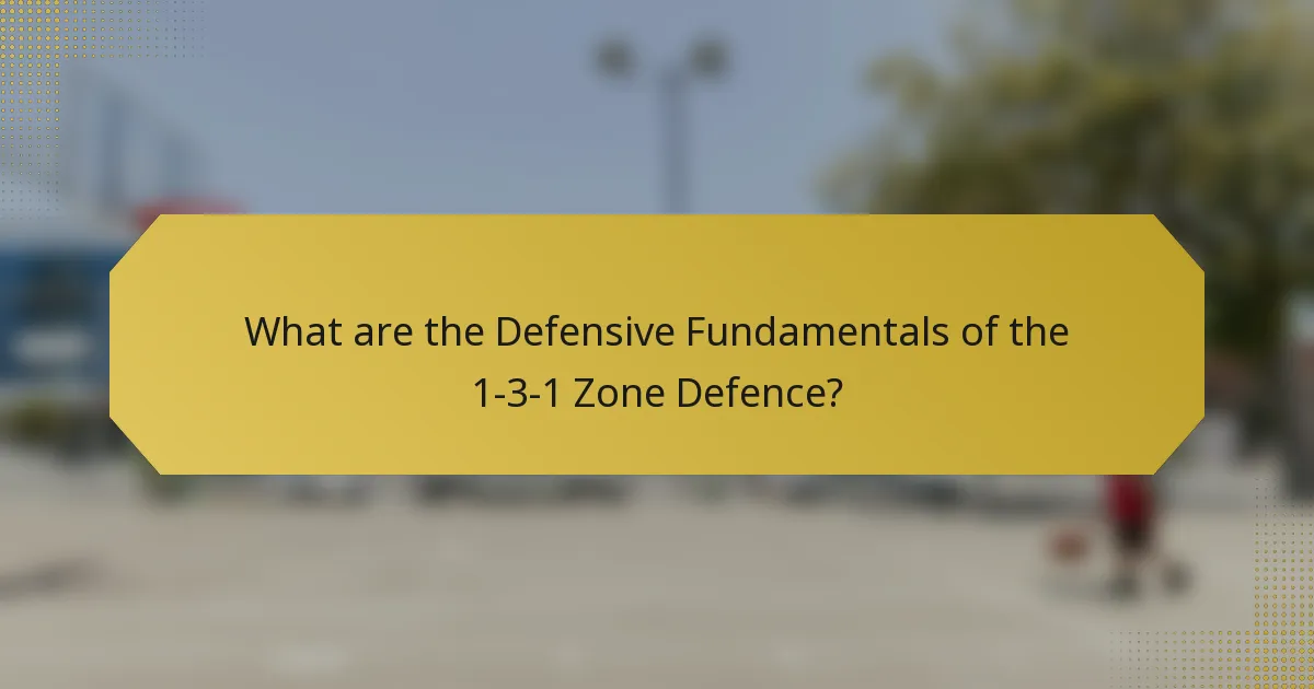 What are the Defensive Fundamentals of the 1-3-1 Zone Defence?