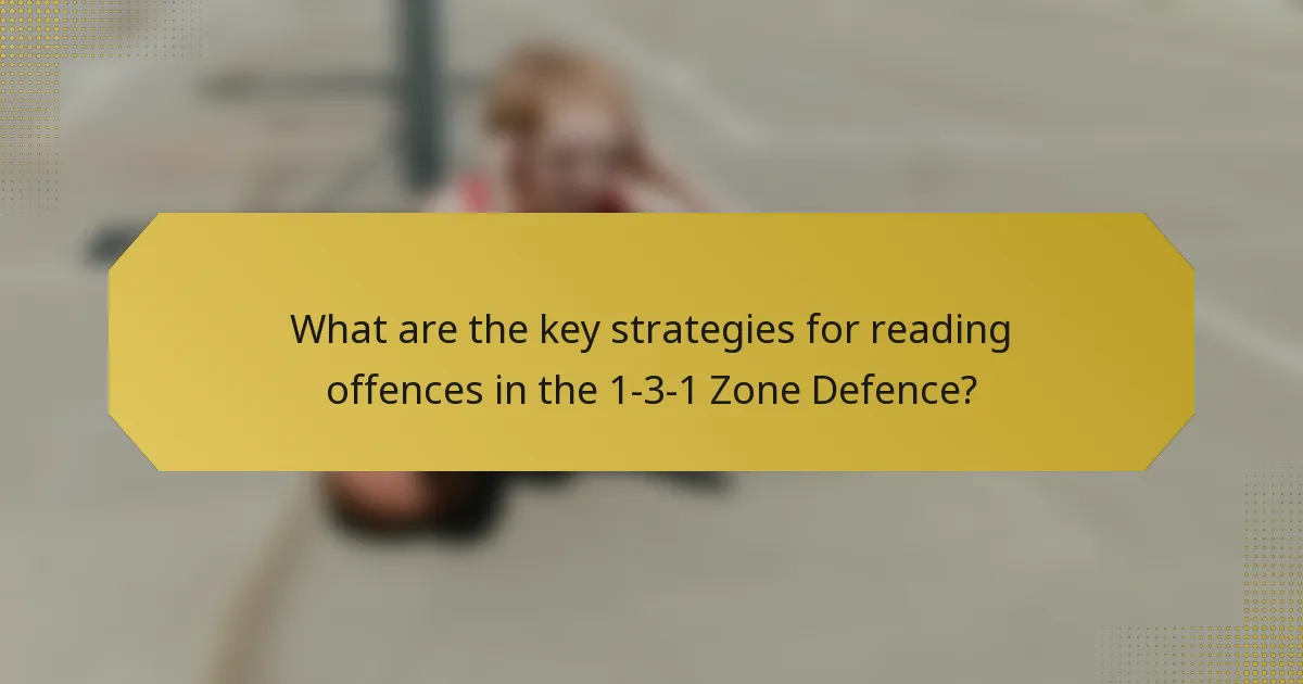 What are the key strategies for reading offences in the 1-3-1 Zone Defence?