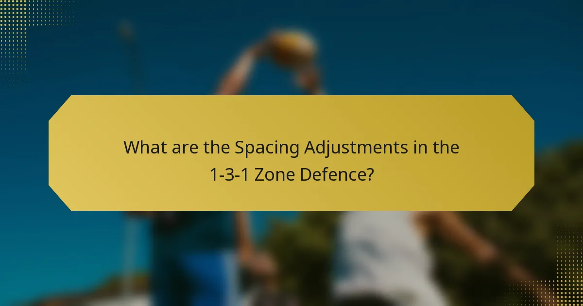 What are the Spacing Adjustments in the 1-3-1 Zone Defence?