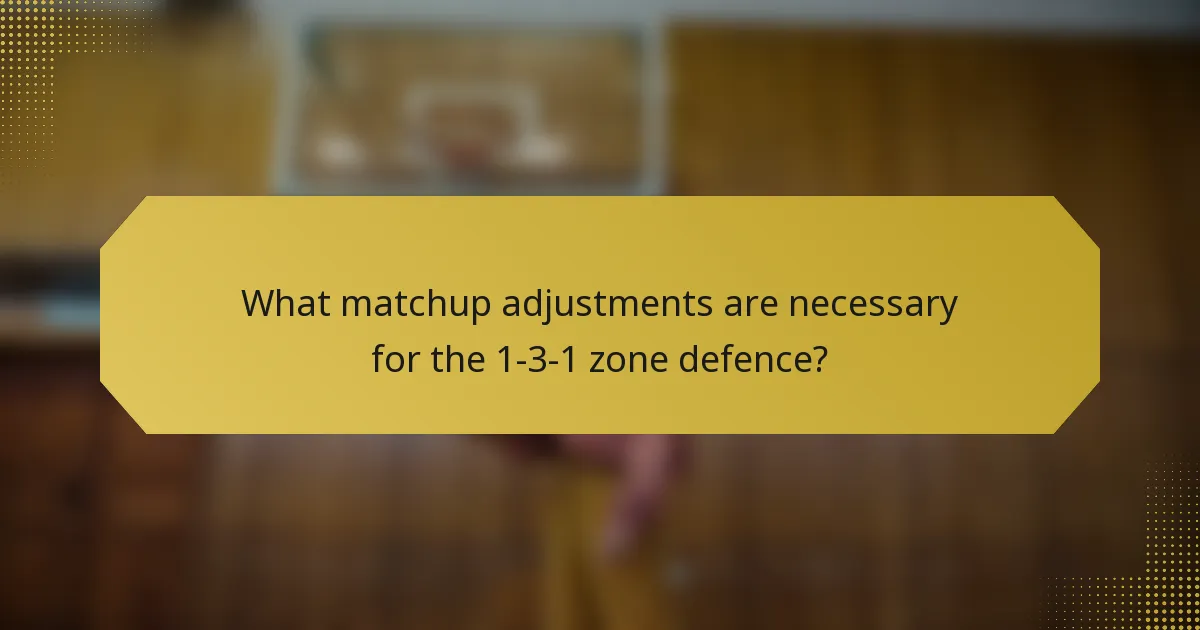 What matchup adjustments are necessary for the 1-3-1 zone defence?