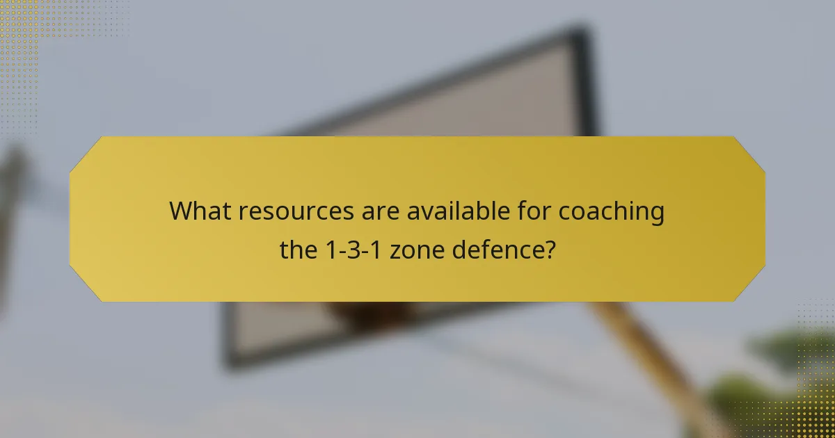 What resources are available for coaching the 1-3-1 zone defence?