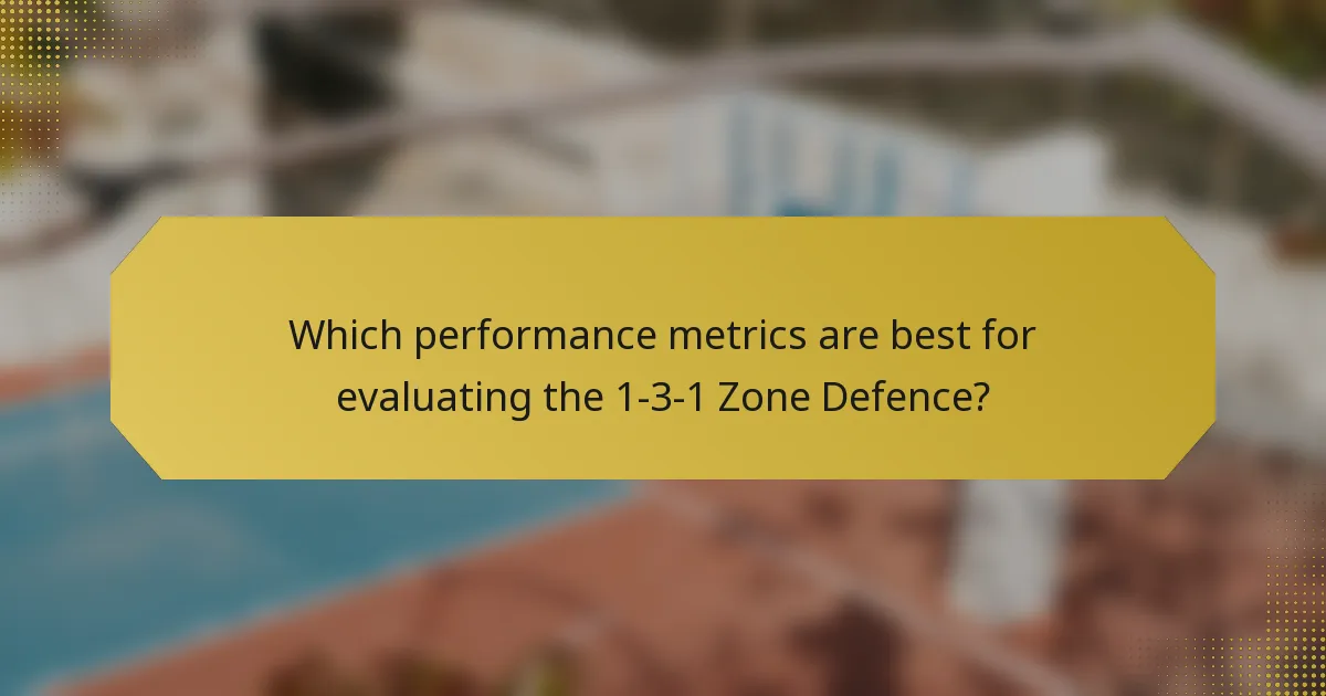 Which performance metrics are best for evaluating the 1-3-1 Zone Defence?
